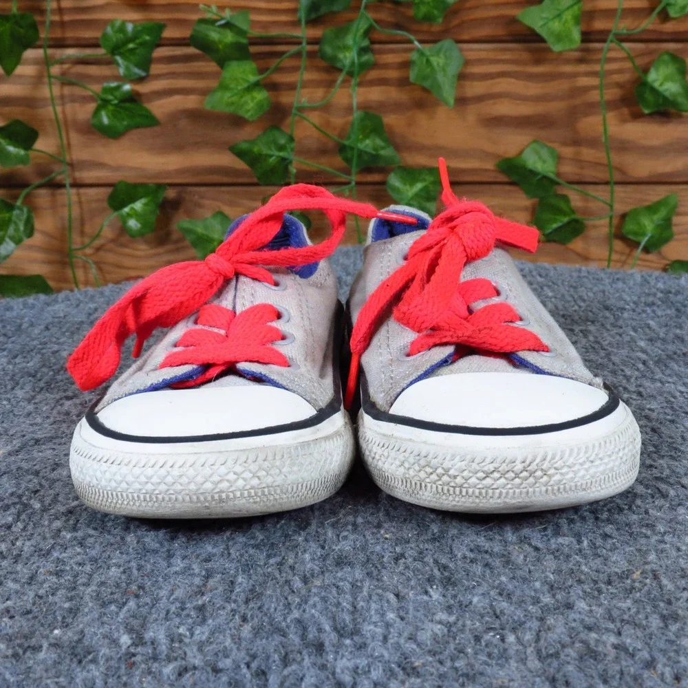 Converse Chuck Taylor All Star Toddler Low Top Sneaker Size 6 Casual Gray Red